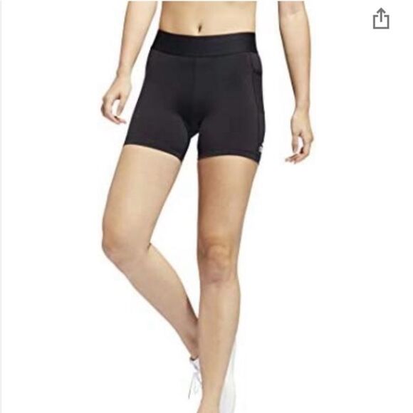 Adidas Alphaskin | Women’s Black Spandex Athletic Volleyball Training Shorts - Picture 1 of 5